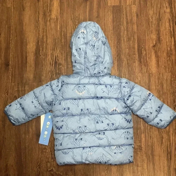 Wippette Puffer Jacket Dinosaur Print Blue 24 Month New withh tag - Picture 3 of 10